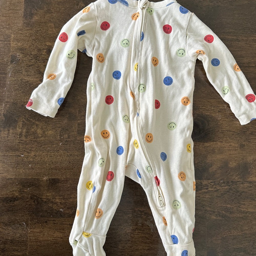 Old Navy White One Piece with Colorful Smiley Faces